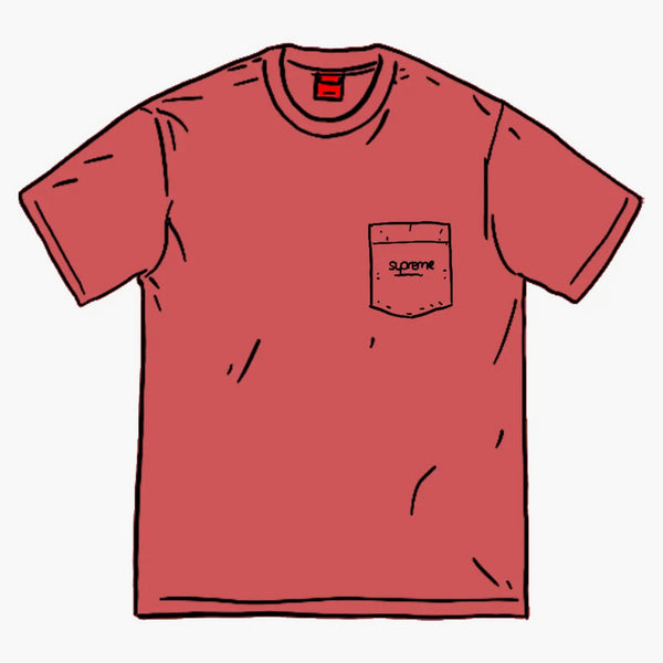 Supreme Overdyed Pocket Tea (SS20) tmavě červená