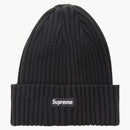 Supreme Overdyed Ribbed Beanie (SS18) tvättade svart