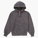 Supreme Overdyed Small Box Zip-up Hooded Sweatshirt Charcoal