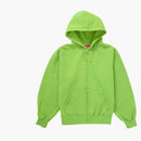Supreme overdyed small box zip-up hooded sweatshirt lime