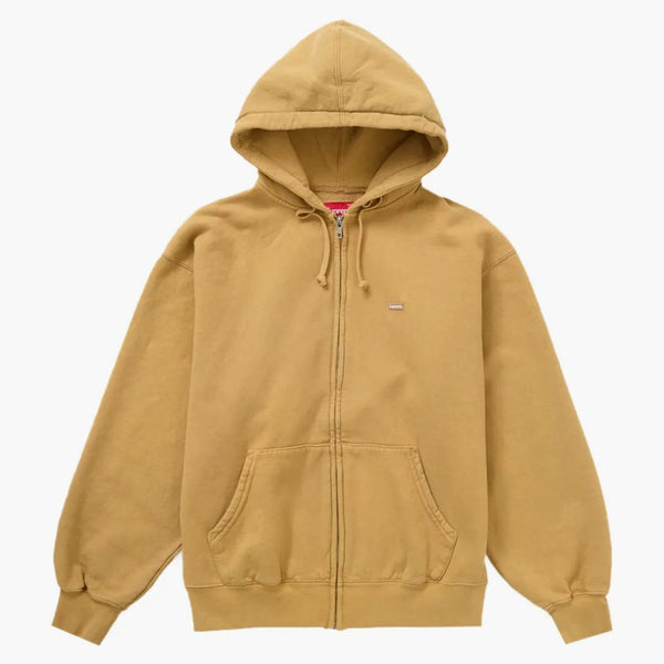 Nejvyšší overdyed Small Box Zip-up kapucí mikina písek