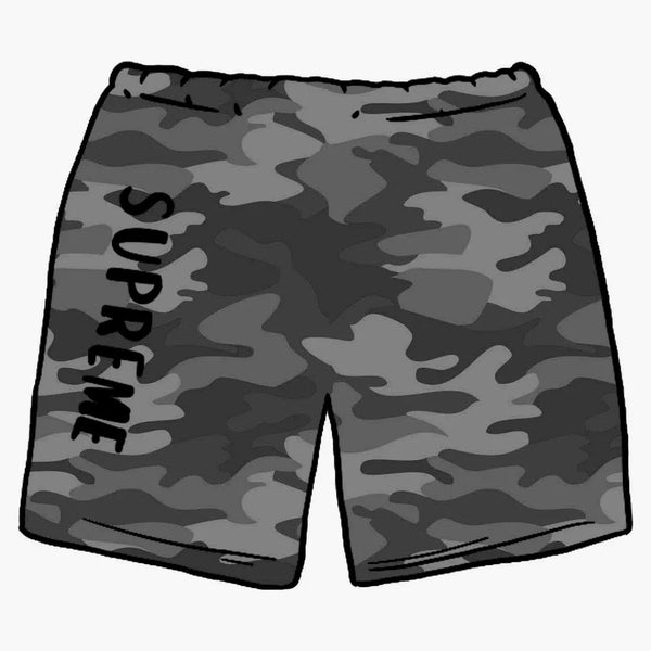 Supreme Overdyed Sweatshort Black Painted Camo