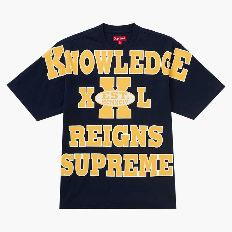 Supreme Overprint Knowledge S/S Top Navy
