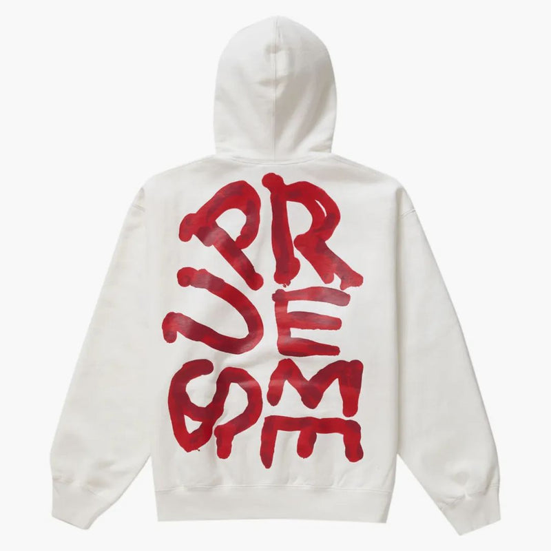 Supreme Paint Papping Felpa bianca