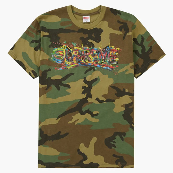 Supreme Paint Logo Tea Woodland Camo