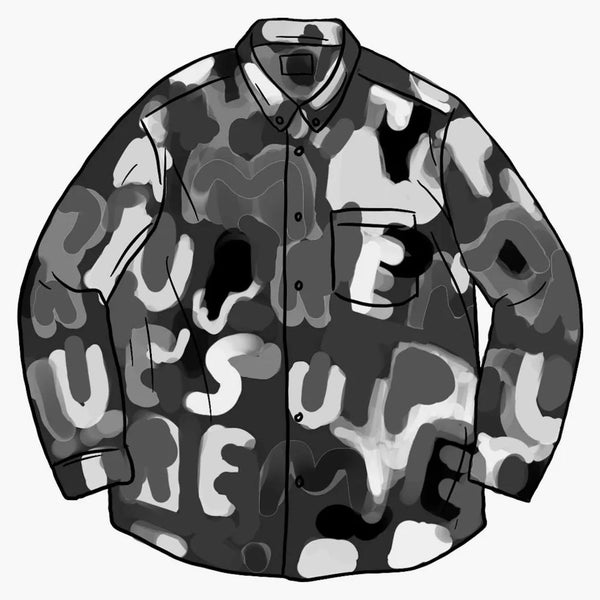 Camisa de logotipo pintada supreme negra
