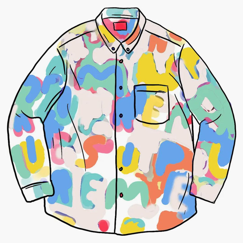 Supreme Painted Logo Shirt Natural