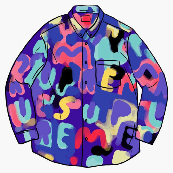 Supreme Painted Logo Shirt Royal