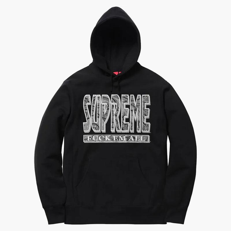 Supreme paisley fuck em all hoodie black