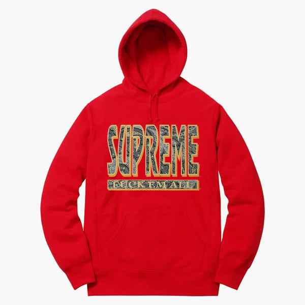 Supreme Paisley Fuck em All Hoodie Red