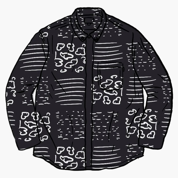 Nejvyšší košile paisley mřížka černá