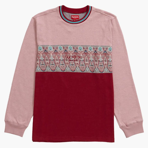 Supreme Paisley Stripe LS Top (SS19) Marone