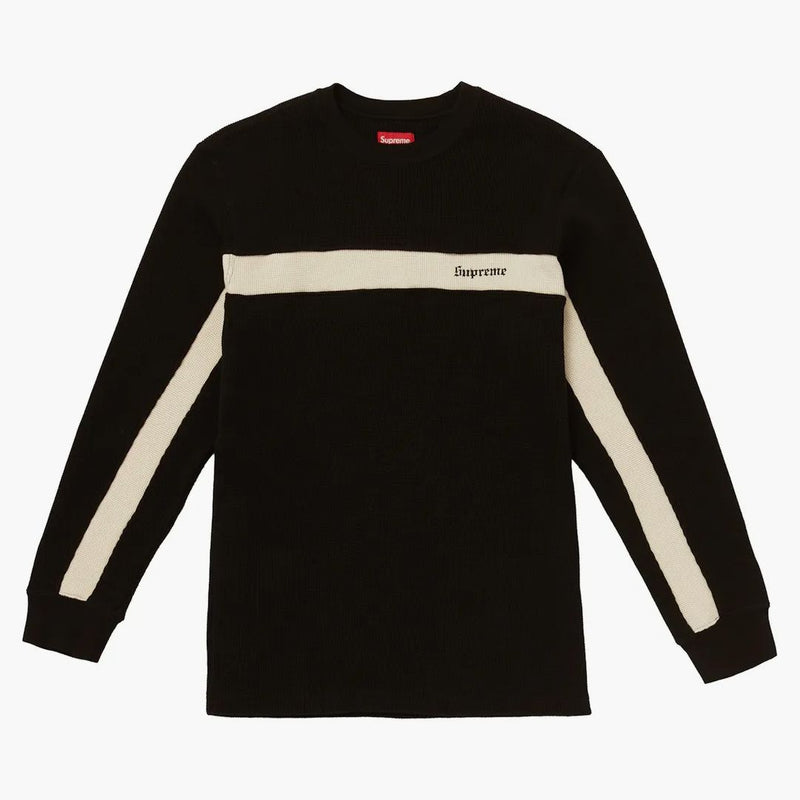 Supreme Panel Stripe Waffle Thermal Black