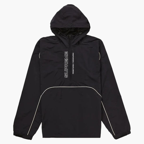 Högsta panelen halv zip pullover svart