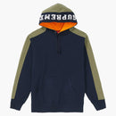 Högsta panelen huva tröja marinen