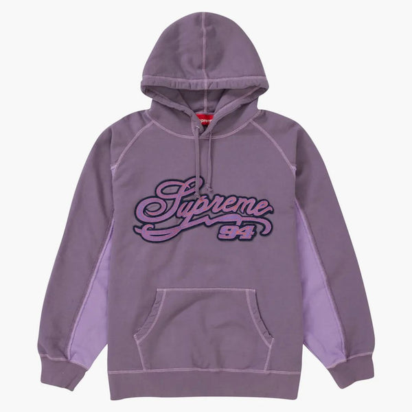 Supreme Paneled Script Hooded Sweatshirt Dusty Purple