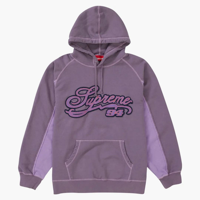 Supreme Paneled Script Hooded Sweatshirt Dusty Purple
