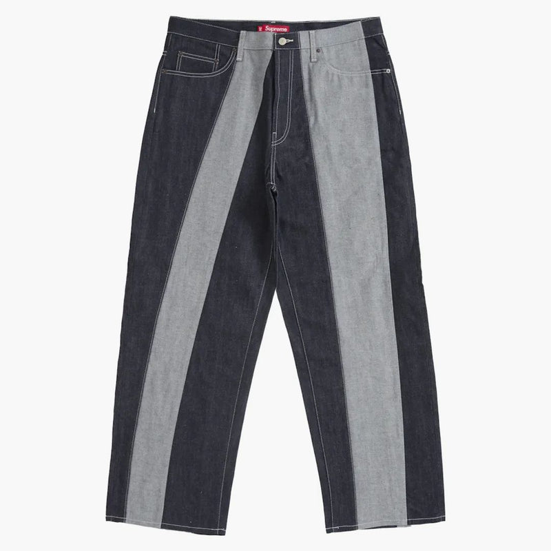 Supreme Paneled Stripe Baggy Jean Rigid Indigo