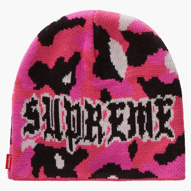 Supreme Paris Camo Beanie Pink Camo