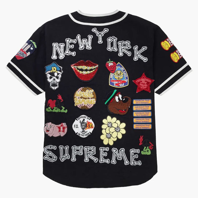Patches suprem din denim Jersey Black