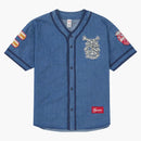 Supreme patches denim baseball jersey denim