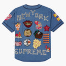 Supreme patches denim baseball jersey denim