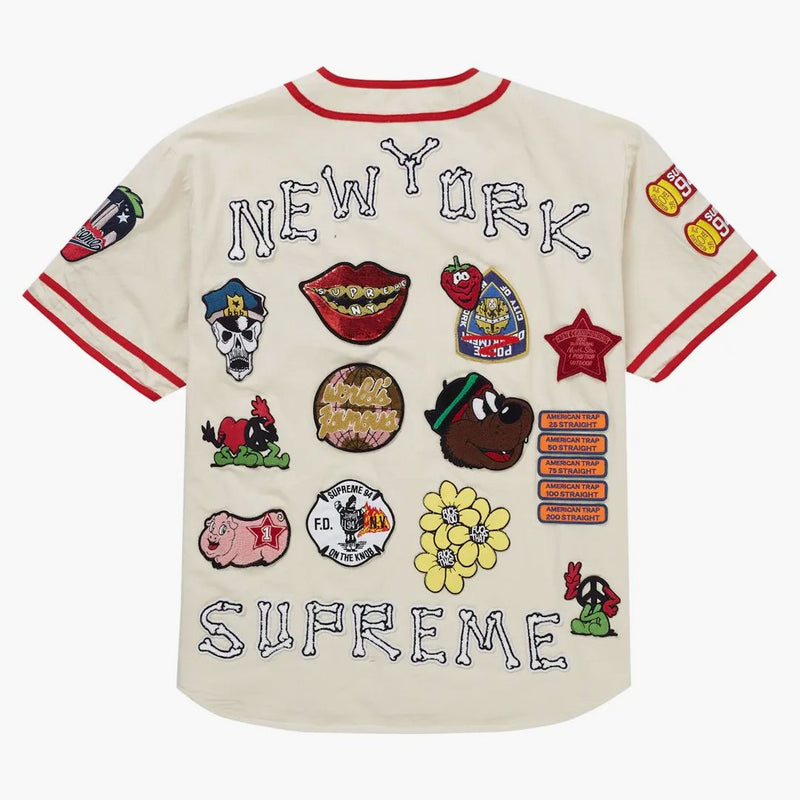 Patch -uri supreme Denim Baseball Jersey Natural