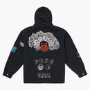 Supreme Patches Hooded Zip Up Shirt Black