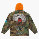 Supreme Patches Hooded Zip Up Shirt Woodland Camo