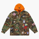 Supreme Patches Hooded Zip Up Shirt Woodland Camo