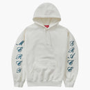 Supremia parches sudadera con capucha espiral blanca