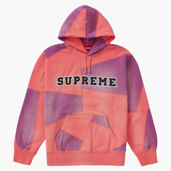 Supreme Patchwork Hooded Sweatshirt Bright Coral