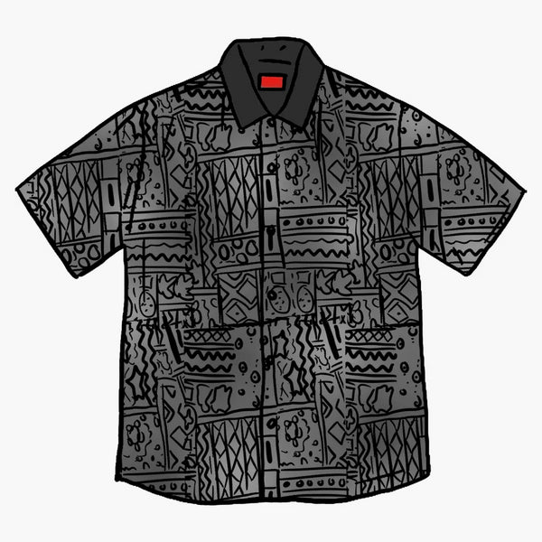 Supreme Patchwork Knit Zip Up Polo Black