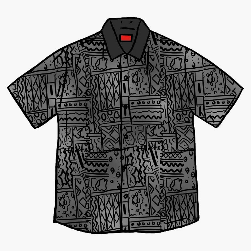 Patchwork suprem tricotat cu zip up polo negru