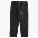 Nejvyšší patchwork kožená 5-kapsa jean černá