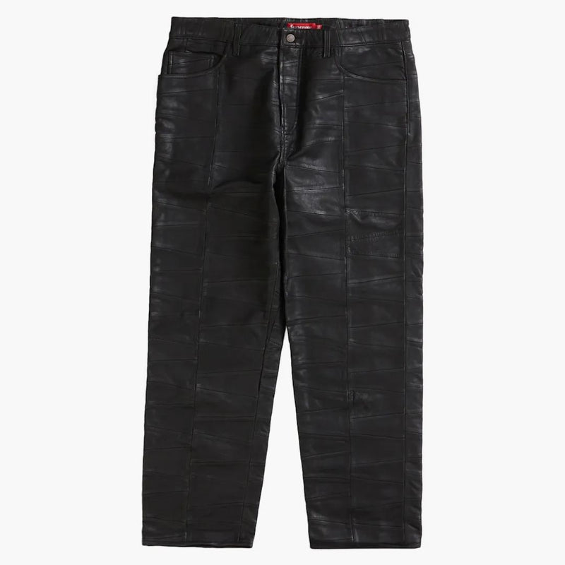 Supreme Patchwork Leather 5-Pocket Jean Black