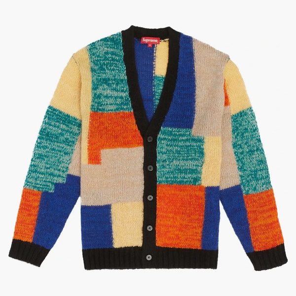 Supreme Patchwork Mohair Cardigan Multicolor