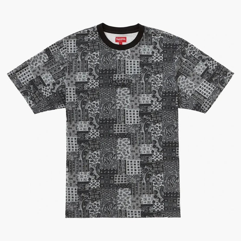 Patchwork suprem paisley s/s top negru