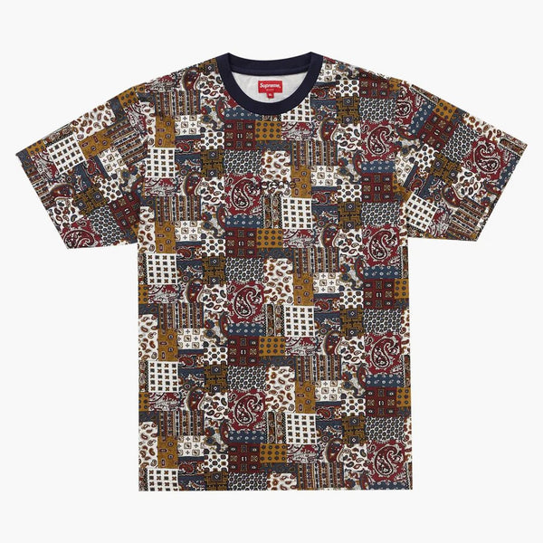 Supreme Patchwork Paisley S/s Top Dark Red