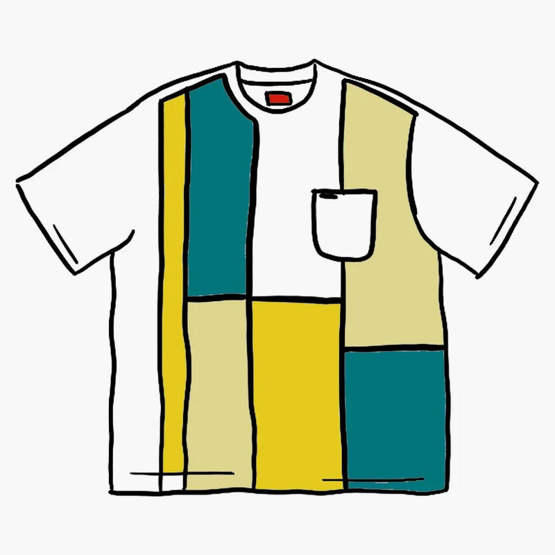 Suprem Patchwork Pocket Tee White