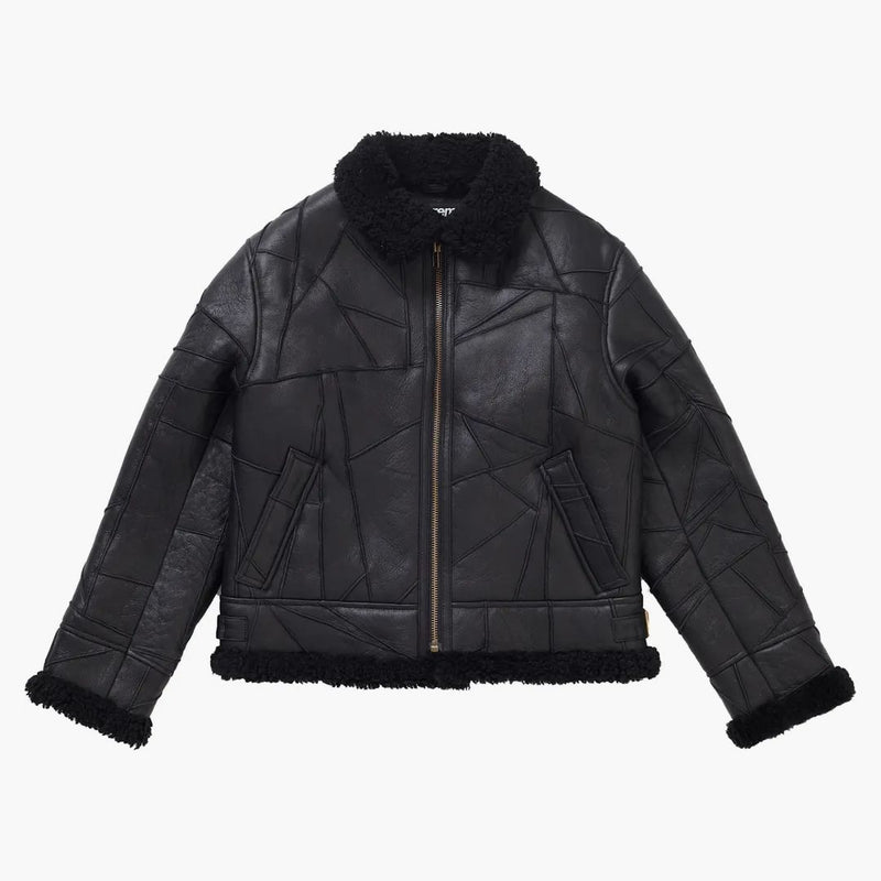 Giacca B-3 Shearling di patchwork supremo nero