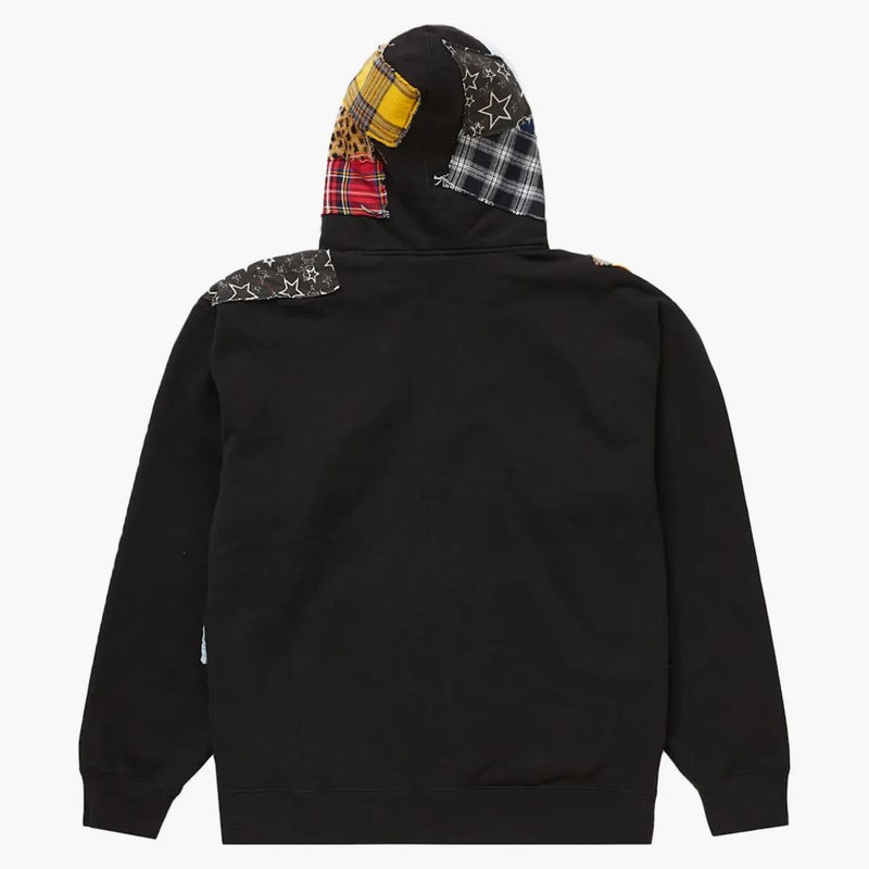 Supreme Patchwork Zip Up Hooded Sweatshirt Black