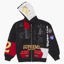 Supreme Patchwork Zip Up Hooded Sweatshirt (ss25) Black
