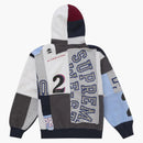 Supreme Patchwork Zip Up Hooded Sweatshirt (ss25) Navy