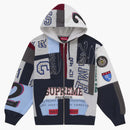 Supreme Patchwork Zip Up Hooded Sweatshirt (ss25) Navy