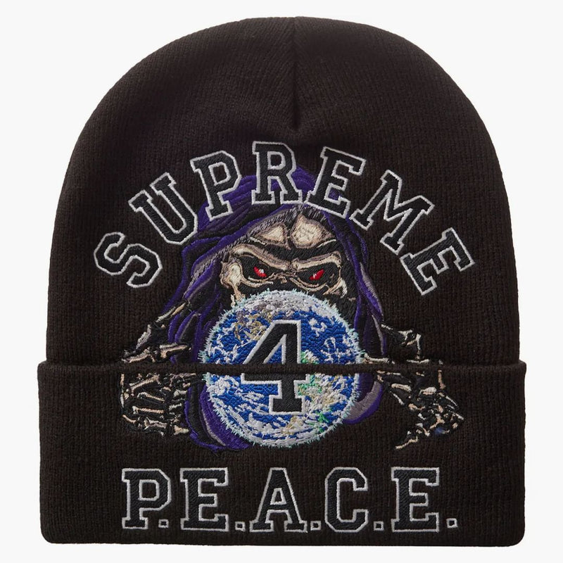 Supreme Peace Embroidered Beanie Black