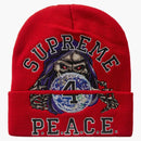 Supreme Peace Embroidered Beanie Red