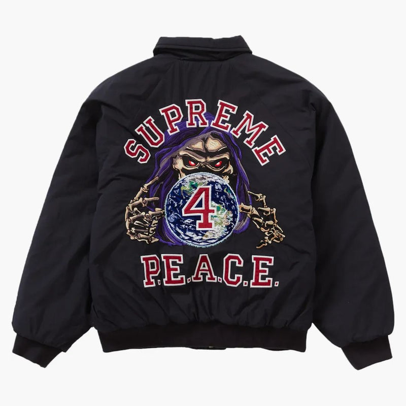Supreme Peace Embroidered Work Jacket Navy