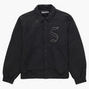 Supreme Pebbled Leather Varsity Jacket Black