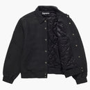 Supreme Pebbled Leather Varsity Jacket Black